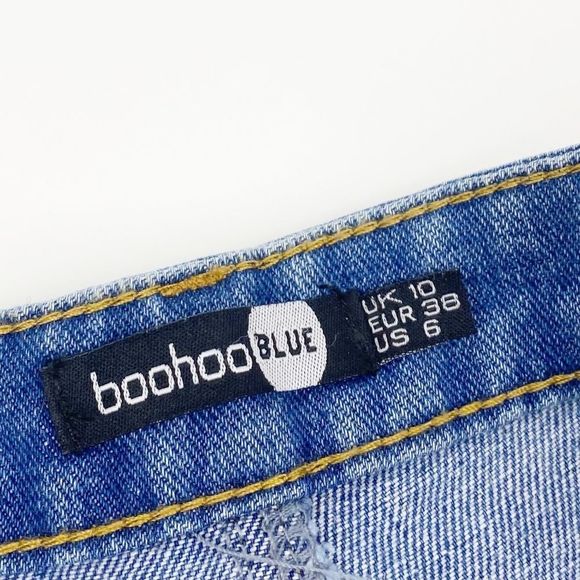 Boohoo Jenna High Rise Denim Mom Shorts 6 - Picture 3 of 7